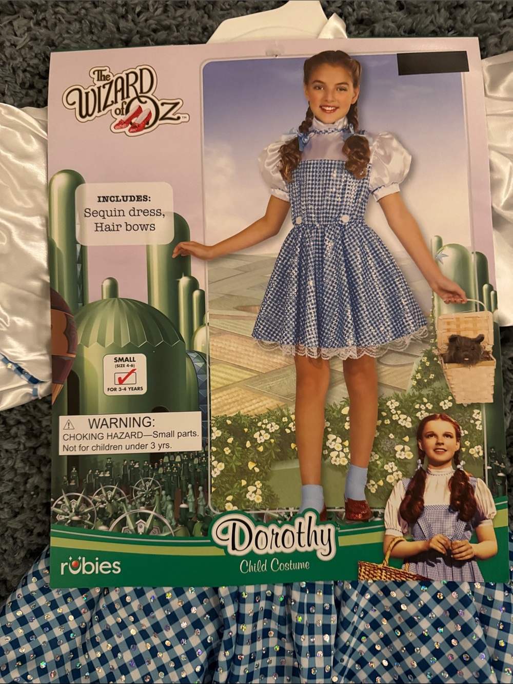 Rubie's Blue and White Dorothy Sequin Dress with Hair Bows